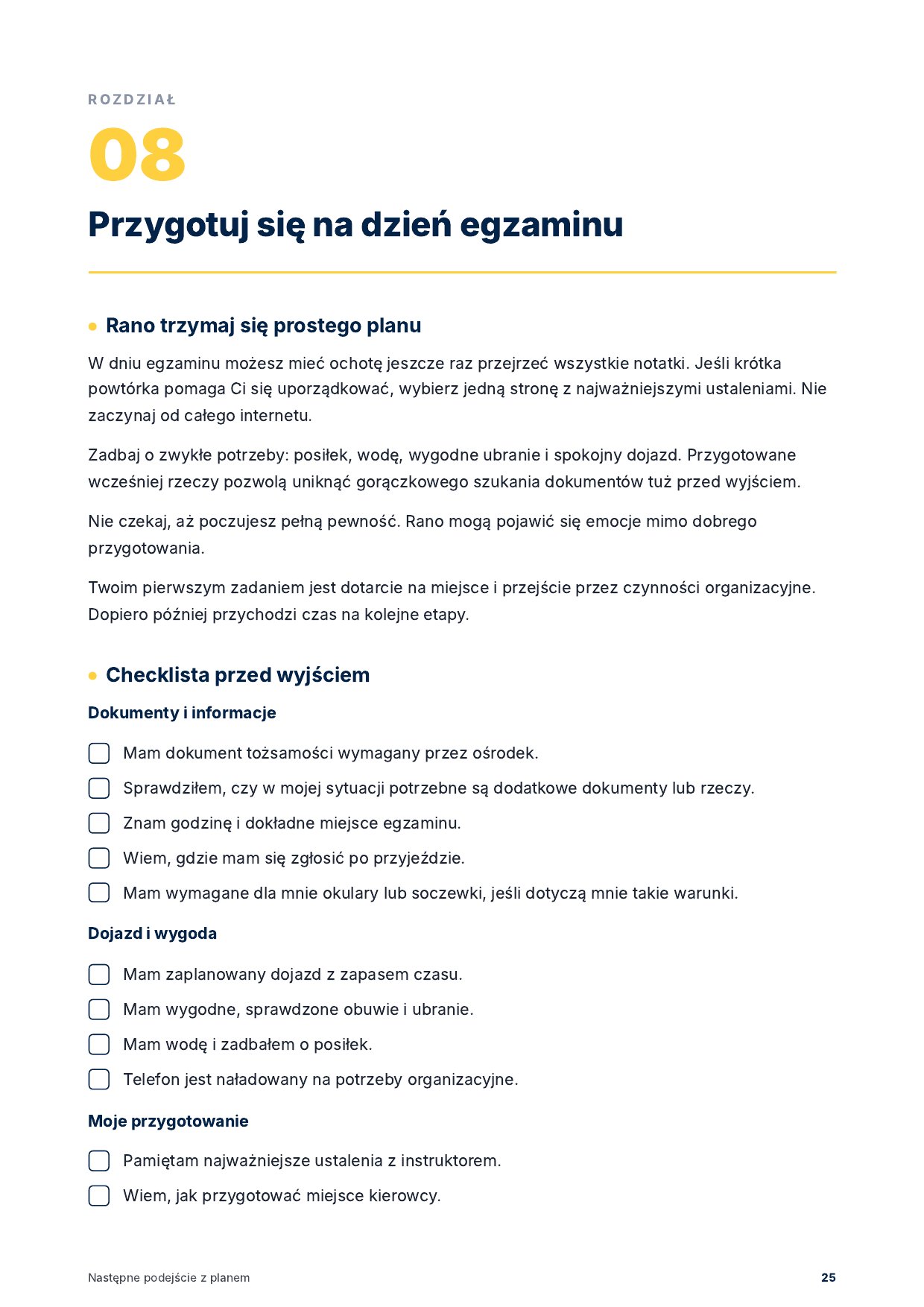 Strona e-booka: Checklista przed wyjściem